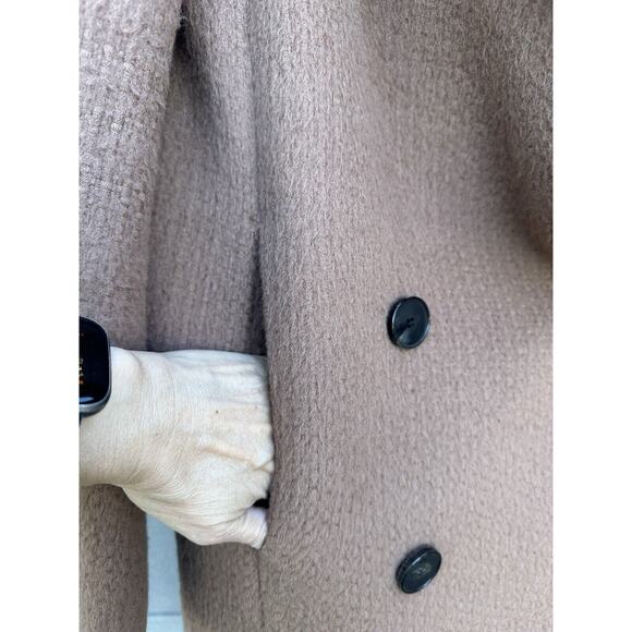 System Funnel Neck Suri Alpaca Wool Long Coat Women's $698 Sz S Camel Designer - Picture 6 of 16